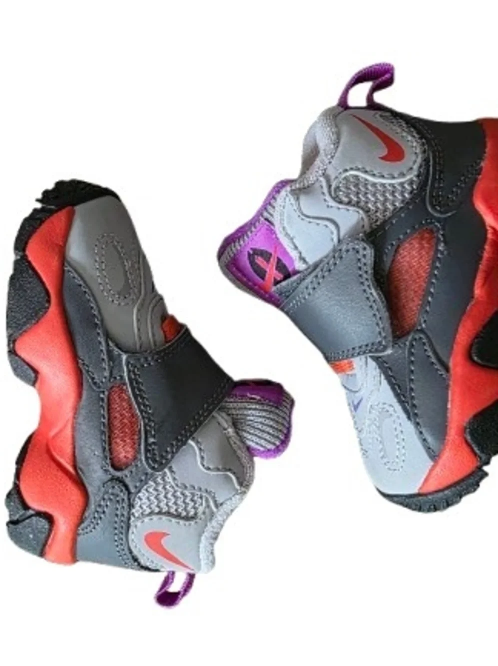 Nike Kids Gray, Orange and Purple High-Top Basketball Sneakers